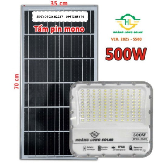 Đèn năng lượng mặt trời chống lóa mắt ngọc 500W New 2025