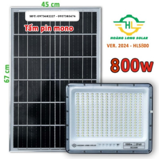 Đèn năng lượng mặt trời chống lóa mắt ngọc 800W New 2024 – Tấm pin mono