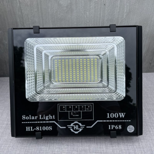 Đèn pha năng lượng mặt trời solar light 100W -HL8100S NEW 2024