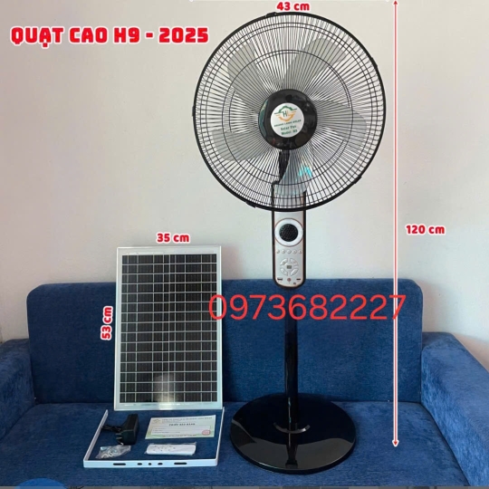Quạt H9 2025 Động cơ 12v ,không chổi than  Pin lưu 9 quả 12 cấp độ gió  Có loa phát nhạc qua điện thoại 